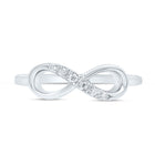 10K White Gold Round Diamond Women's Infinity Band Ring 1/20 Cttw - Splendid Jewellery