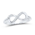 10K White Gold Round Diamond Women's Infinity Designer Ring 1/12 Cttw - Splendid Jewellery