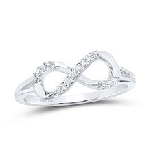 Load image into Gallery viewer, 10K White Gold Round Diamond Women's Infinity Designer Ring 1/12 Cttw - Splendid Jewellery