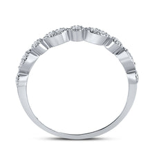 Load image into Gallery viewer, 10K White Gold Round Diamond Women's Milgrain Stackable Band Ring 1/6 Cttw - Splendid Jewellery