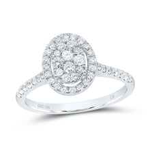 Load image into Gallery viewer, 10K White Gold Round Diamond Women's Oval Bridal Wedding Engagement Ring 1/2 Cttw - Splendid Jewellery