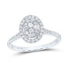 10K White Gold Round Diamond Women's Oval Bridal Wedding Engagement Ring 1/2 Cttw - Splendid Jewellery