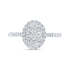 10K White Gold Round Diamond Women's Oval Bridal Wedding Engagement Ring 1/2 Cttw - Splendid Jewellery
