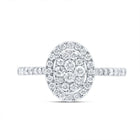 10K White Gold Round Diamond Women's Oval Bridal Wedding Engagement Ring 1/2 Cttw - Splendid Jewellery