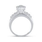 10K White Gold Round Diamond Women's Oval Cluster Bridal Wedding Engagement Ring 1 Cttw - Splendid Jewellery
