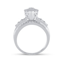 Load image into Gallery viewer, 10K White Gold Round Diamond Women's Oval Cluster Bridal Wedding Engagement Ring 1 Cttw - Splendid Jewellery