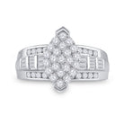 10K White Gold Round Diamond Women's Oval Cluster Bridal Wedding Engagement Ring 1 Cttw - Splendid Jewellery