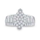 10K White Gold Round Diamond Women's Oval Cluster Bridal Wedding Engagement Ring 1 Cttw - Splendid Jewellery