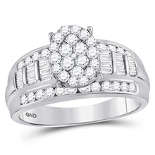 Load image into Gallery viewer, 10K White Gold Round Diamond Women's Oval Cluster Bridal Wedding Engagement Ring 1 Cttw - Splendid Jewellery