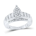 10K White Gold Round Diamond Women's Oval Cluster Bridal Wedding Engagement Ring 1/2 Cttw - Splendid Jewellery