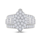 10K White Gold Round Diamond Women's Oval Cluster Bridal Wedding Engagement Ring 2 Cttw - Splendid Jewellery
