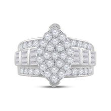 Load image into Gallery viewer, 10K White Gold Round Diamond Women's Oval Cluster Bridal Wedding Engagement Ring 2 Cttw - Splendid Jewellery
