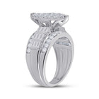 10K White Gold Round Diamond Women's Oval Cluster Bridal Wedding Engagement Ring 2 Cttw - Splendid Jewellery