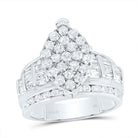 10K White Gold Round Diamond Women's Oval Cluster Bridal Wedding Engagement Ring 2 Cttw - Splendid Jewellery