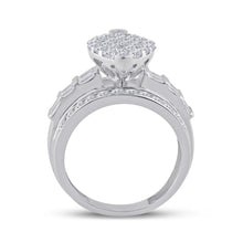 Load image into Gallery viewer, 10K White Gold Round Diamond Women's Oval Cluster Bridal Wedding Engagement Ring 2 Cttw - Splendid Jewellery
