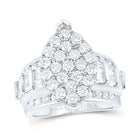 10K White Gold Round Diamond Women's Oval Cluster Bridal Wedding Engagement Ring 3 Cttw - Splendid Jewellery