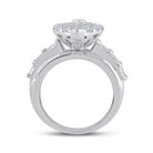10K White Gold Round Diamond Women's Oval Cluster Bridal Wedding Engagement Ring 3 Cttw - Splendid Jewellery