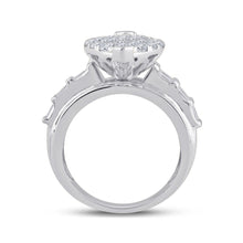 Load image into Gallery viewer, 10K White Gold Round Diamond Women's Oval Cluster Bridal Wedding Engagement Ring 3 Cttw - Splendid Jewellery