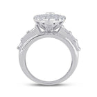 10K White Gold Round Diamond Women's Oval Cluster Bridal Wedding Engagement Ring 3 Cttw - Splendid Jewellery