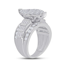 Load image into Gallery viewer, 10K White Gold Round Diamond Women's Oval Cluster Bridal Wedding Engagement Ring 3 Cttw - Splendid Jewellery