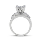 10K White Gold Round Diamond Women's Princess Cluster Bridal Wedding Engagement Ring 1 Cttw - Splendid Jewellery