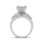 10K White Gold Round Diamond Women's Princess Cluster Bridal Wedding Engagement Ring 1 Cttw - Splendid Jewellery