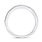 10K White Gold Round Diamond Women's Single Row Stackable Band Ring 1/8 Cttw - Splendid Jewellery