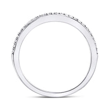 Load image into Gallery viewer, 10K White Gold Round Diamond Women's Single Row Stackable Band Ring 1/8 Cttw - Splendid Jewellery