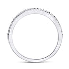 10K White Gold Round Diamond Women's Single Row Stackable Band Ring 1/8 Cttw - Splendid Jewellery