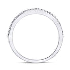 10K White Gold Round Diamond Women's Single Row Stackable Band Ring 1/8 Cttw - Splendid Jewellery