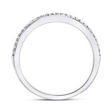 Load image into Gallery viewer, 10K White Gold Round Diamond Women's Single Row Stackable Band Ring 1/8 Cttw - Splendid Jewellery