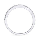 10K White Gold Round Diamond Women's Single Row Stackable Band Ring 1/8 Cttw - Splendid Jewellery