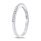 10K White Gold Round Diamond Women's Single Row Stackable Band Ring 1/8 Cttw - Splendid Jewellery