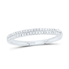 10K White Gold Round Diamond Women's Slender Double Row Band 1/6 Cttw - Splendid Jewellery