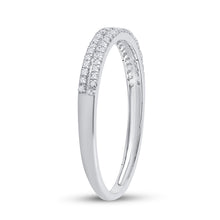 Load image into Gallery viewer, 10K White Gold Round Diamond Women's Slender Double Row Band 1/6 Cttw - Splendid Jewellery