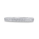 10K White Gold Round Diamond Women's Slender Double Row Band 1/6 Cttw - Splendid Jewellery