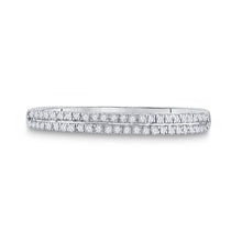 Load image into Gallery viewer, 10K White Gold Round Diamond Women's Slender Double Row Band 1/6 Cttw - Splendid Jewellery