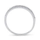 10K White Gold Round Diamond Women's Slender Double Row Band 1/6 Cttw - Splendid Jewellery