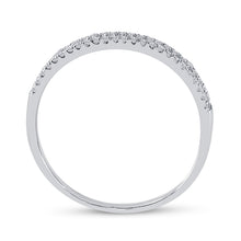 Load image into Gallery viewer, 10K White Gold Round Diamond Women's Slender Double Row Band 1/6 Cttw - Splendid Jewellery