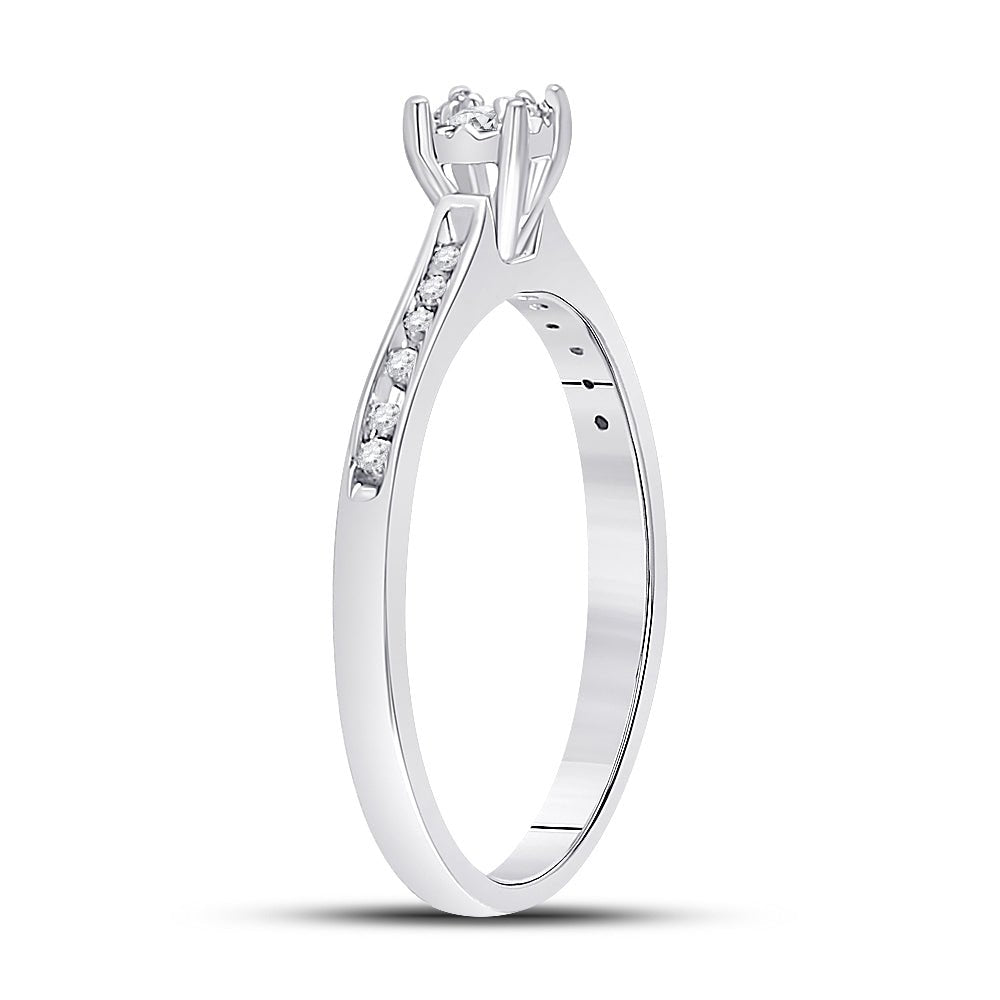 10K White Gold Round Diamond Women's Solitaire Bridal Wedding Engagement Ring 1/10 Cttw - Splendid Jewellery