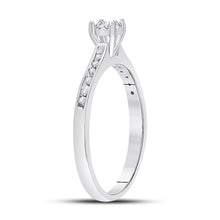 Load image into Gallery viewer, 10K White Gold Round Diamond Women's Solitaire Bridal Wedding Engagement Ring 1/10 Cttw - Splendid Jewellery