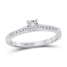 Load image into Gallery viewer, 10K White Gold Round Diamond Women's Solitaire Bridal Wedding Engagement Ring 1/10 Cttw - Splendid Jewellery