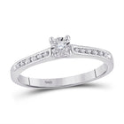 10K White Gold Round Diamond Women's Solitaire Bridal Wedding Engagement Ring 1/10 Cttw - Splendid Jewellery