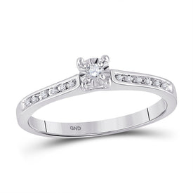 10K White Gold Round Diamond Women's Solitaire Bridal Wedding Engagement Ring 1/10 Cttw - Splendid Jewellery