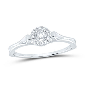 10K White Gold Round Diamond Women's Solitaire Bridal Wedding Engagement Ring 1/10 Cttw - Splendid Jewellery