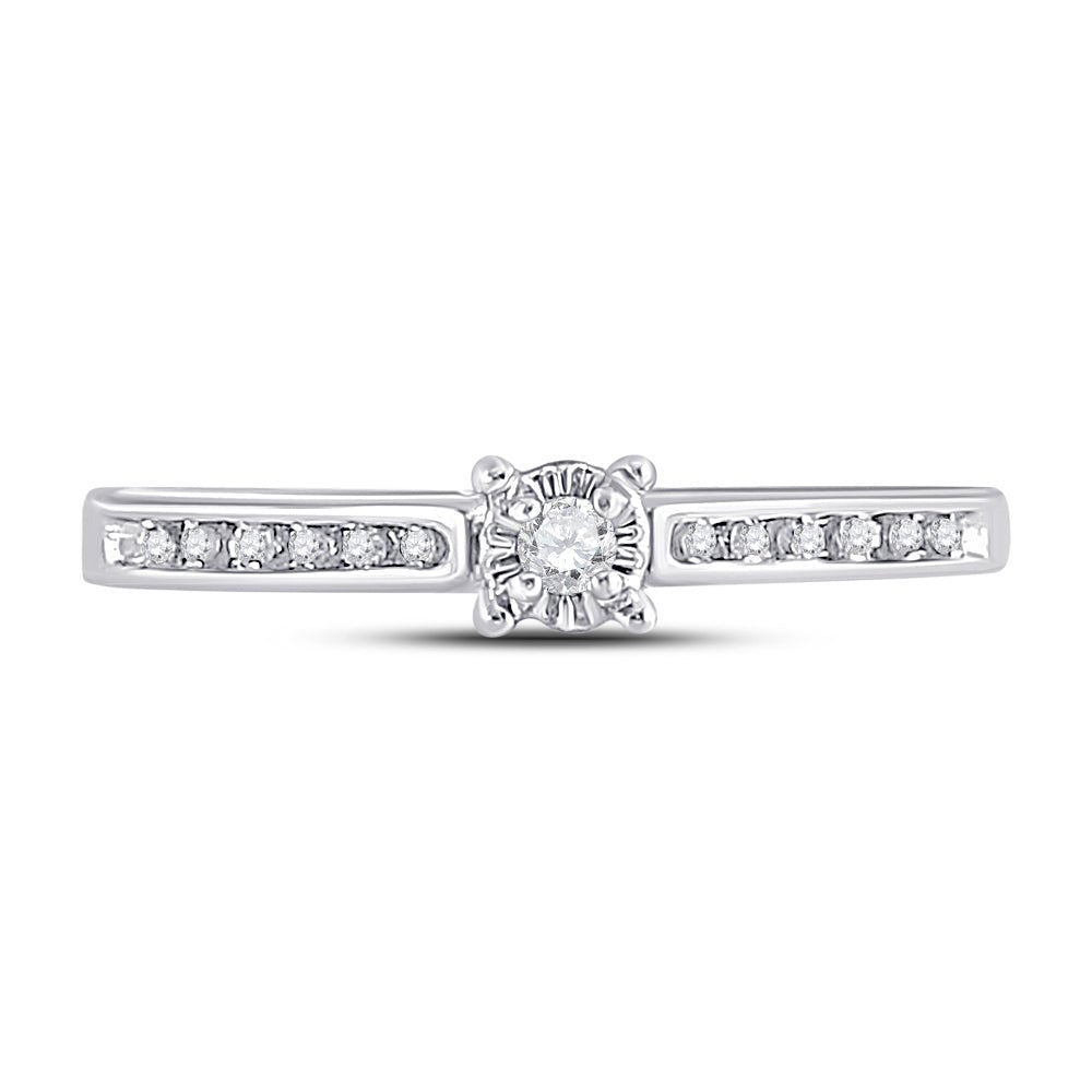 10K White Gold Round Diamond Women's Solitaire Bridal Wedding Engagement Ring 1/10 Cttw - Splendid Jewellery