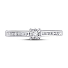 Load image into Gallery viewer, 10K White Gold Round Diamond Women's Solitaire Bridal Wedding Engagement Ring 1/10 Cttw - Splendid Jewellery