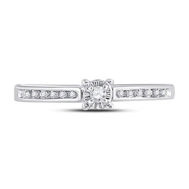 10K White Gold Round Diamond Women's Solitaire Bridal Wedding Engagement Ring 1/10 Cttw - Splendid Jewellery