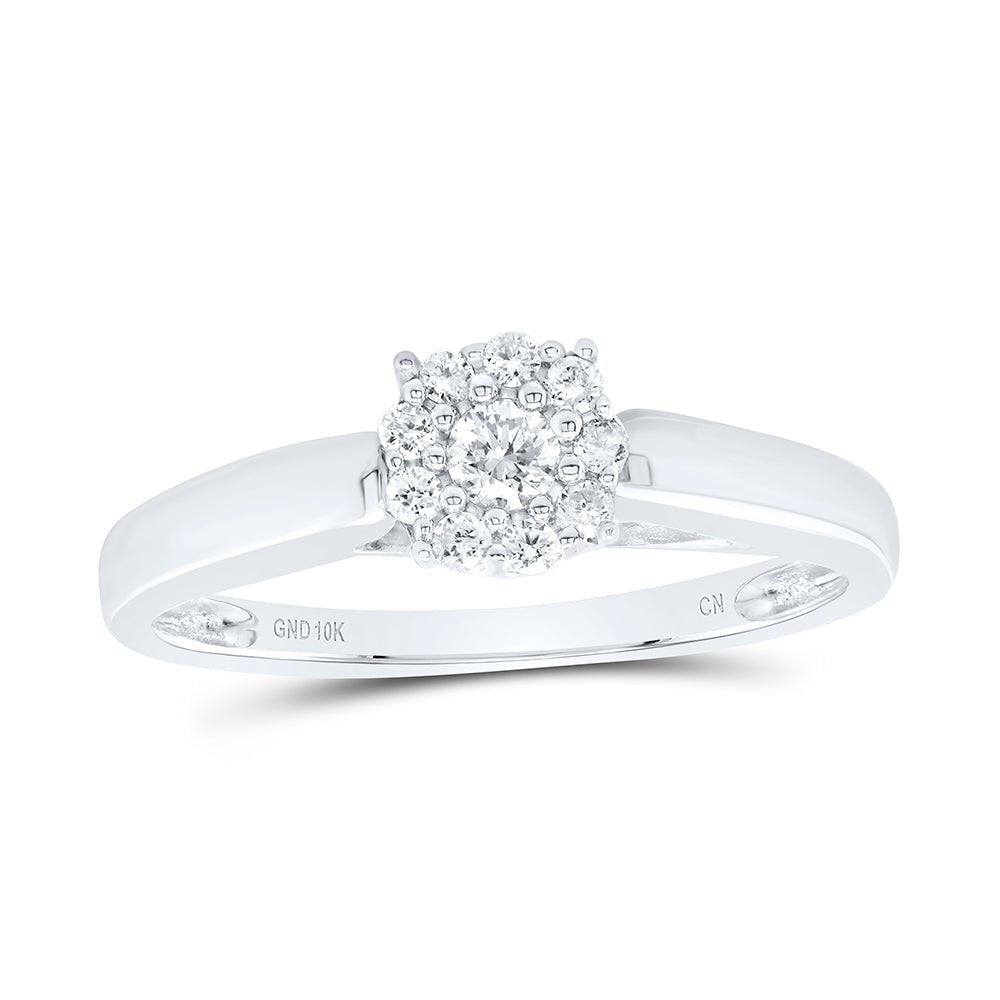 10K White Gold Round Diamond Women's Solitaire Bridal Wedding Engagement Ring 1/5 Cttw - Splendid Jewellery