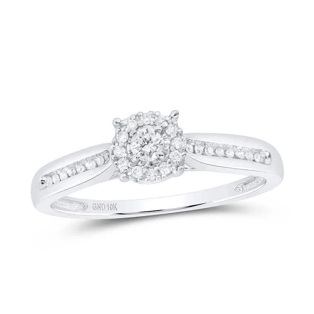 10K White Gold Round Diamond Women's Solitaire Bridal Wedding Engagement Ring 1/6 Cttw - Splendid Jewellery